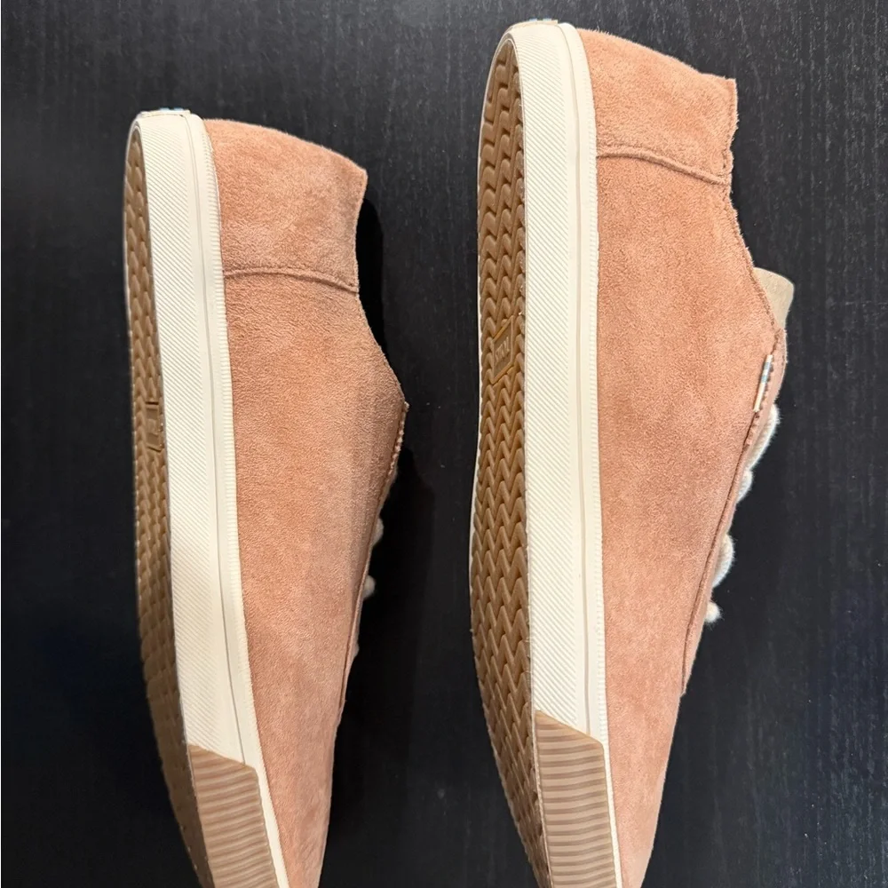 TOMS Nubuck Sneakers Pink Pig Caramel Suede Size 7 NEW With Tags - Picture 4 of 5